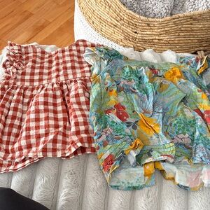 Red Checkered and Floral Blouses - 4